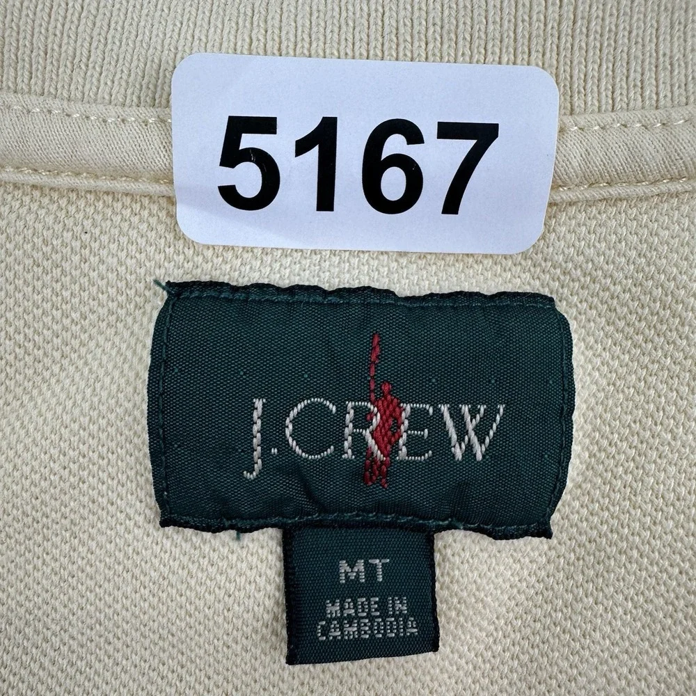 VTG 90s J Crew Oarsman Polo Shirt Mens Medium Tall MT Yellow Cotton Knit Pique